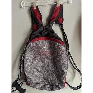 Unisex Under Armour Grey & Red Sack Backpack Gym Hiking Sport Bag